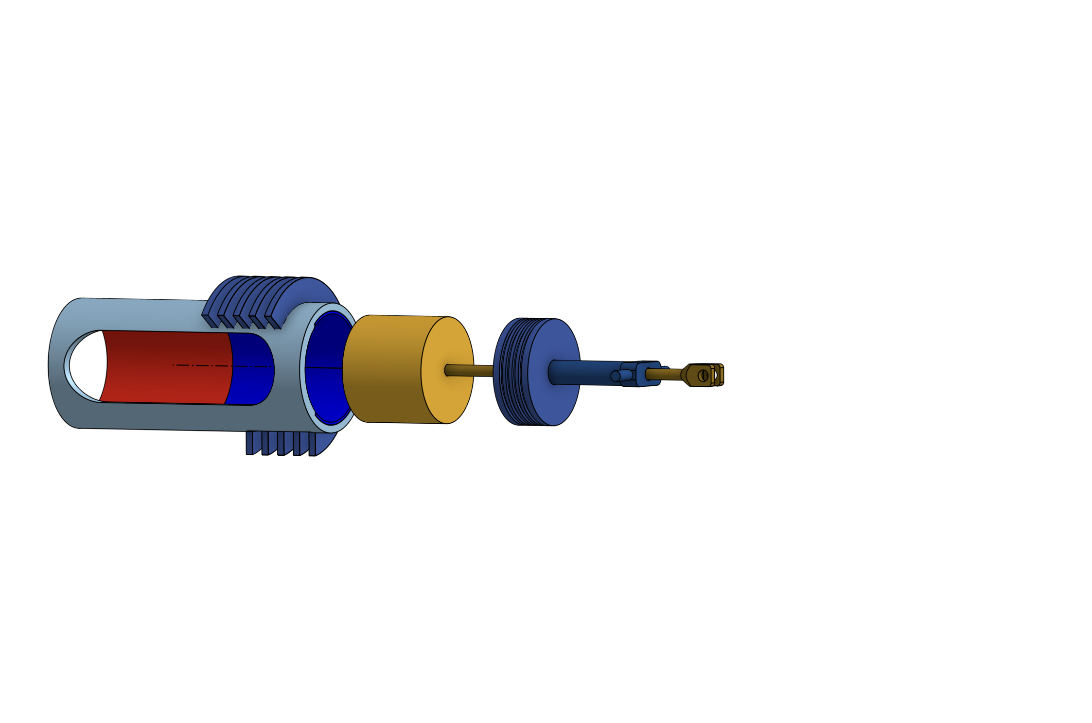 Securely glue the shaft into the displacer piston
